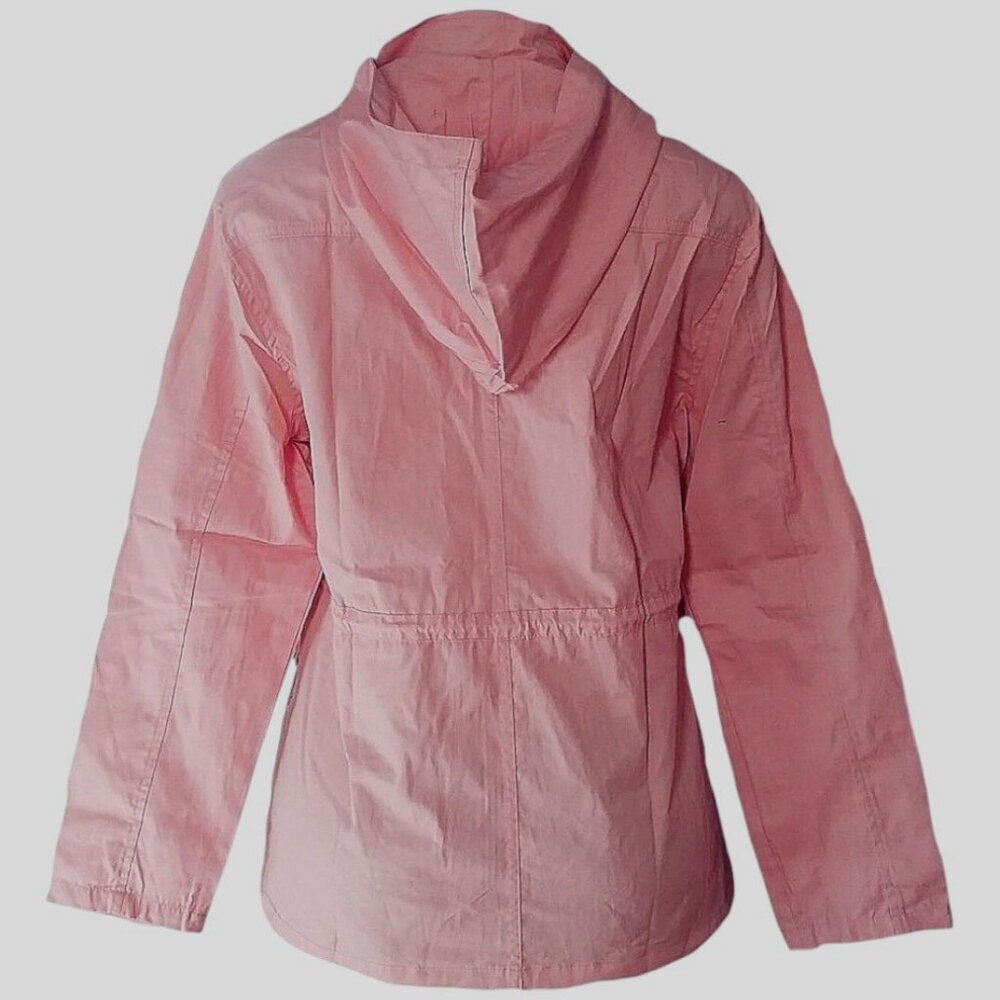 Women’s Dusty Rose Hooded Utility Jacket 100% Cotton Military Safari Coat Size M - Picture 7 of 7